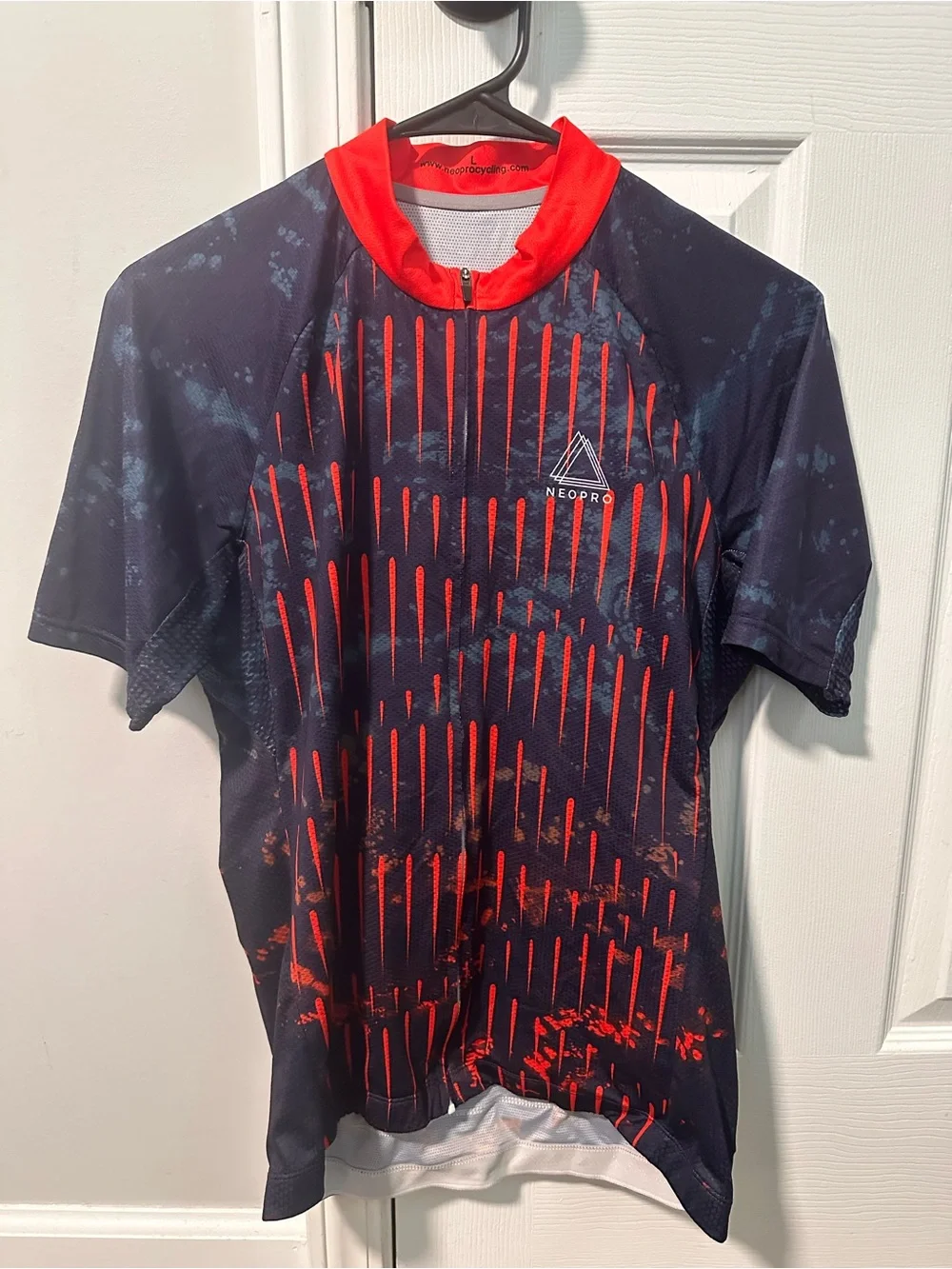 NeoPro Navy and Orange/Red Cycling Jersey